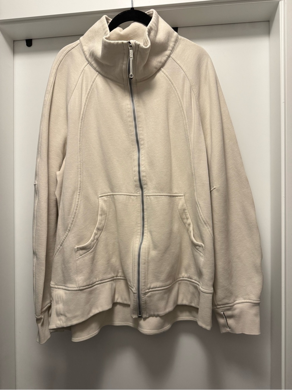 lululemon athletica Cream Zip-Up Funnel Neck Sweatshirt